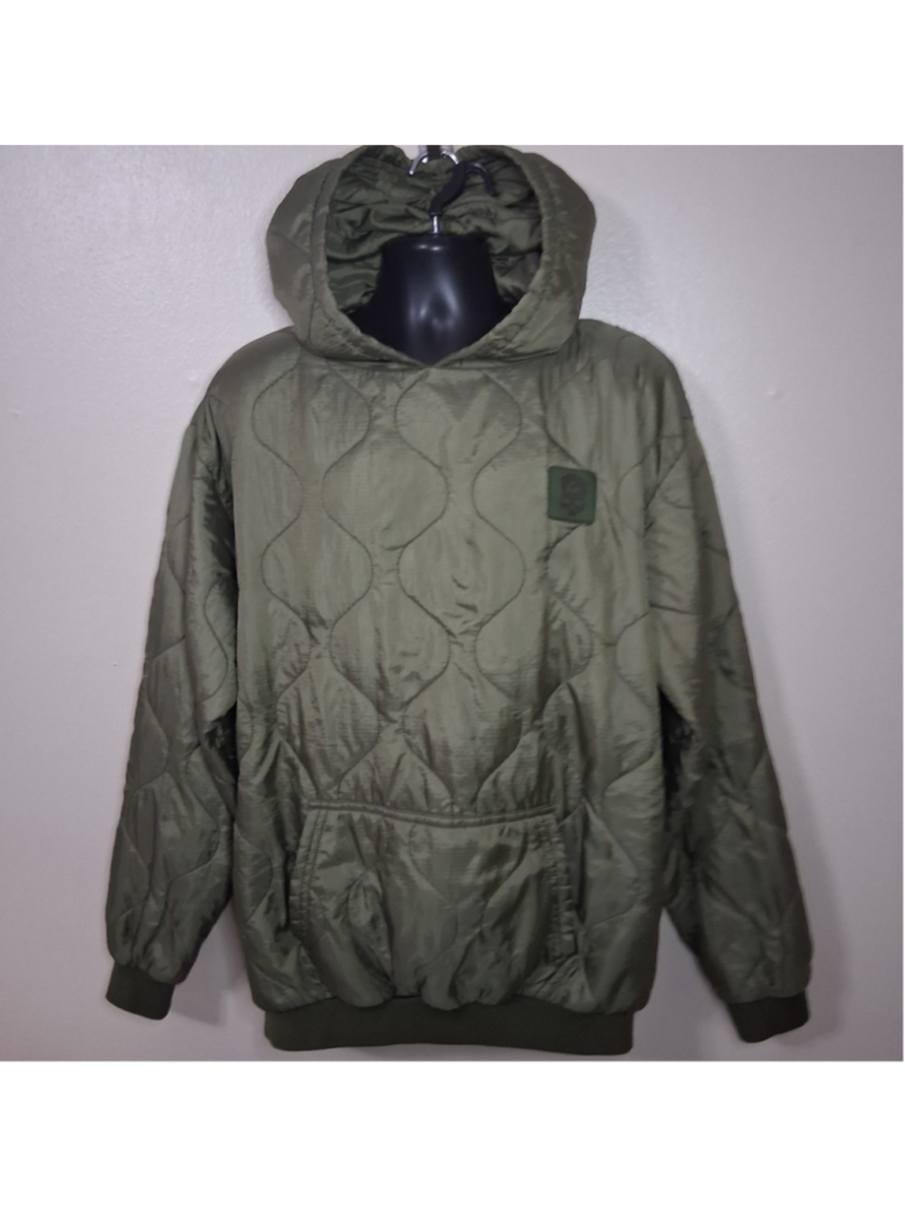 Zero Foxtrot Woobie Hoodie Men's Large Pullover Hooded Sweatshirt Quilted Olive